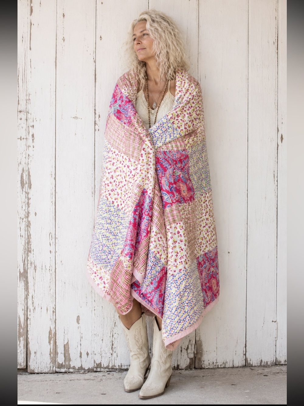 Patchwork summer weight throw